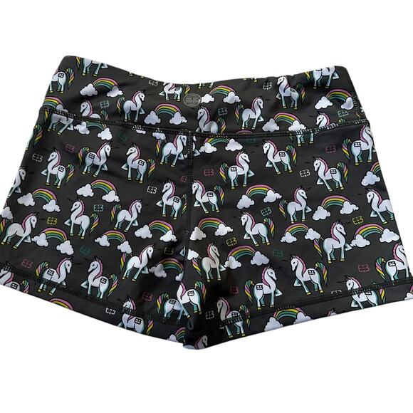 IAB MFG Gray Unicorn Cycling Mini Gym Shorts Women's Size Small | 15-8 - Picture 1 of 5